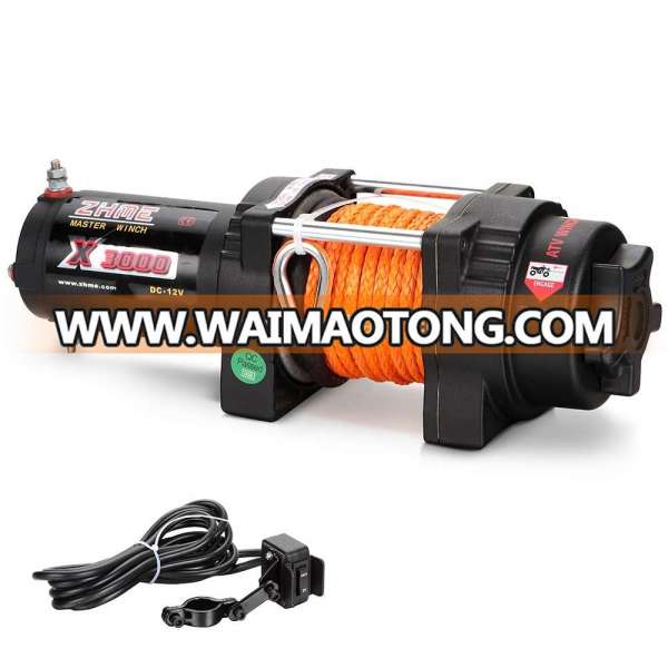 ATV 3000lbs 12v mini synthetic electric winch